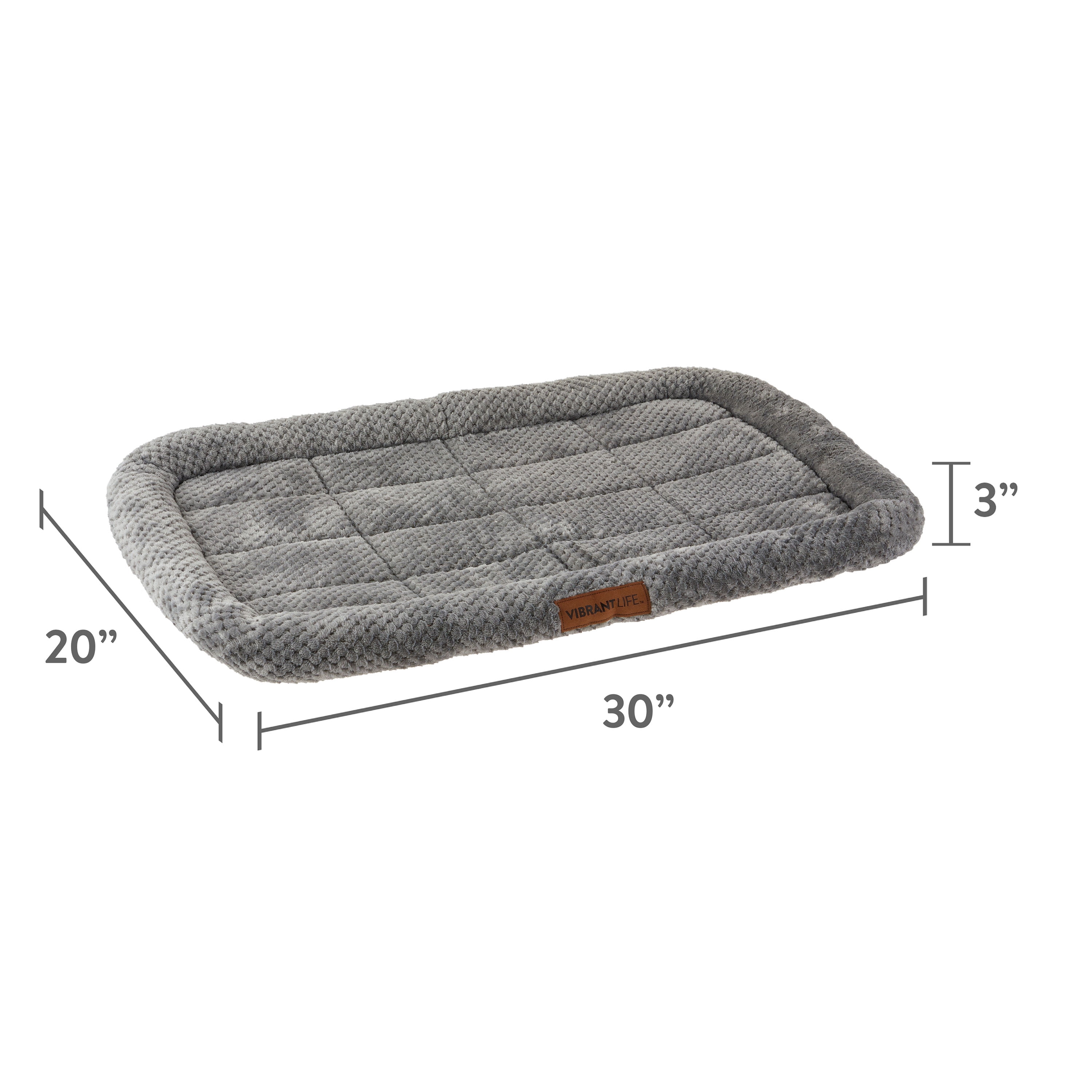 (4 pack) Vibrant Life Medium Soft Cozy Crate Mat, Gray, 30 in x 20 in