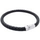thumbnail image 3 of 3X Pulsera de Joyeria, Acero Inoxidable de Cuero, Pulsera de Cuero Trenzado, para Hombres Mujeres, Negro - Ancho 6mm - Longitud 23cm, 3 of 4