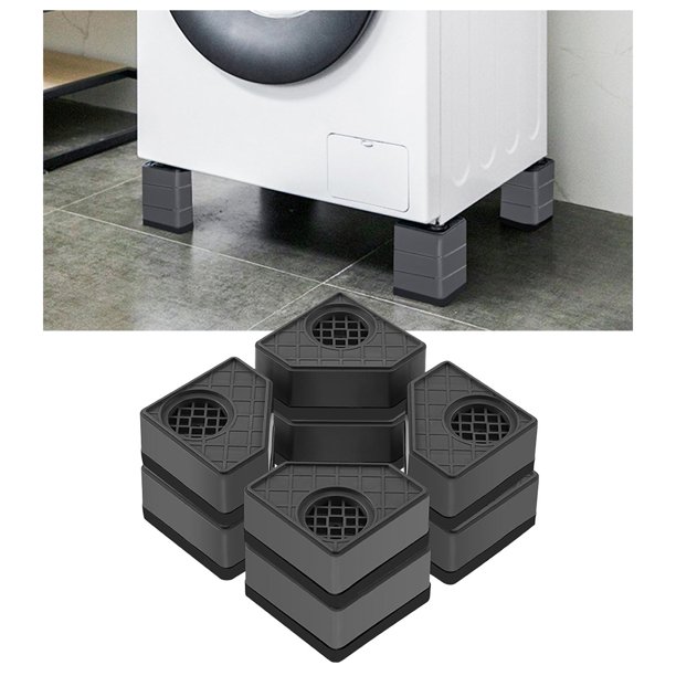 Alfombrillas de vibración para lavadora, 4 Uds., para que los mobiliarios caminen, alfombrilla para los pies, para de temblar, para reducir 2 capas perfecl Almohadillas antivibración