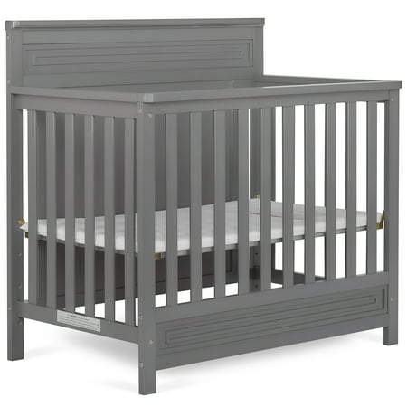 UPC: 0810063663131 | Dream On Me Harbor Full Panel 4 in 1 Convertible Mini Crib Storm Grey