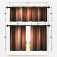 thumbnail image 4 of 36 Inch Kitchen Curtains Brown Orange Copper Window Curtains and Valances Set of 3, Abstract Glass and Vintage Stripe Design Short Tier Curtain for Kitchen,Vintage Small Kitchen Decor, 4 of 5