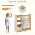 thumbnail image 3 of Gymax Kids Bookshelf w/ Full-Length Mirror 4-Tier Sling Shelves & Fabric Drawer Natural, 3 of 10