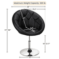 thumbnail image 6 of Renwick Height Adjustable Modern Upholstered Round Tufted Back Chair, Black, 6 of 9