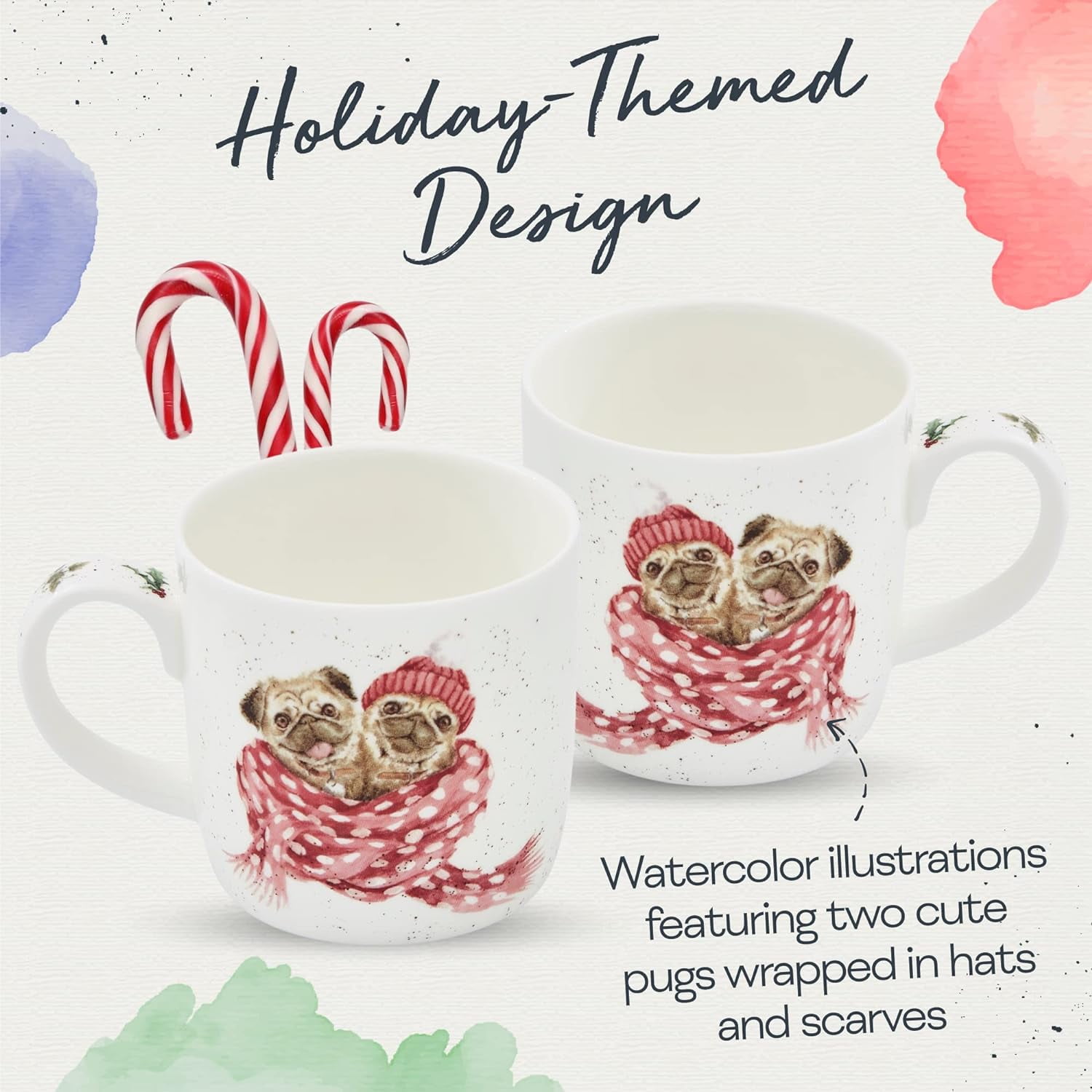 Royal Worcester Wrendale Designs Best Friends Mug - 14oz Dog Themed Fine Bone China Coffee Cup