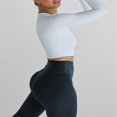 thumbnail image 3 of Ladies‘ Thumb Hole Long Sleeve Yoga Shirt with Cropped Design for Workouts, 3 of 6