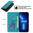 thumbnail image 2 of Allytech iPhone 14 Pro Max Wallet Case with Strap, Embossed Football PU Leather Drop Protection Folio Flip Stand Wrist Lanyard Strap Magnetic Business Cover Case for Apple iPhone 14 Pro Max, Lightblue, 2 of 9