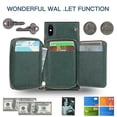 thumbnail image 5 of Funda tipo cartera para iPhone XS Max con tarjetero y correa para el hombro para mujer, 5 of 5