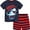 2PCS Shark, variant on ATAIKU 2-7T Boys Summer Pajamas Sets T-shirt + Shorts 100% Cotton Pjs for Toddler - Dinosaur
