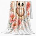 thumbnail image 2 of Woodland Owl With Owl And Moon Phases Moon Phase Forest Mystical Fantasy Art Nature Lovers Moonlit Forest Bird Motif Warm Flannel Blanket, Housewarming Gift for Cabin and Bedroom Home Decor, 2 of 9