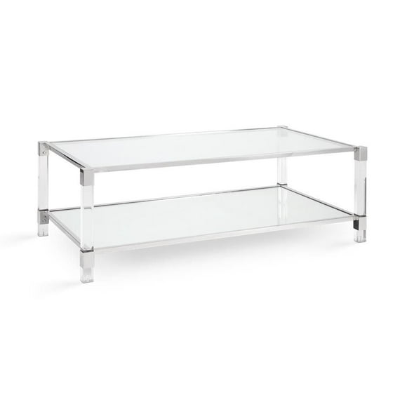 Home Gear Table Basse Rectangulaire Argentée avec Pieds en Acrylique