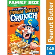 Cap'n Crunch Cereal, Peanut Butter Crunch, Family Size, 18.8 oz