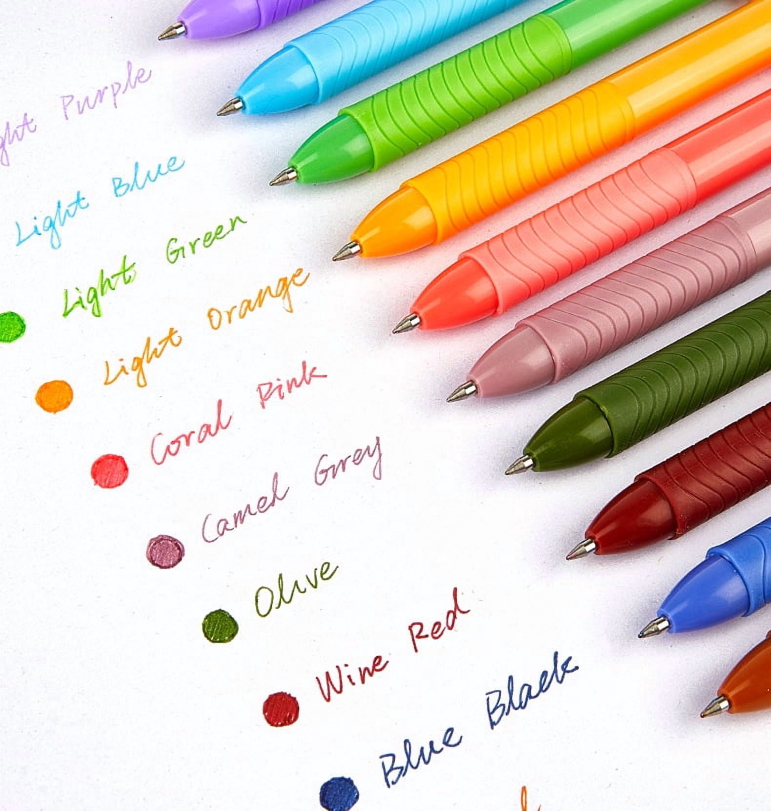 Retractable Gel Ink Pens, 0.5mm Extra Fine Point Tip, Journaling Smooth Writing Note Taking Coloring