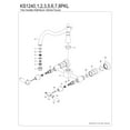 thumbnail image 6 of Kingston Brass KS1240PKL Duchess Double-Handle Wall-Mount Bridge Kitchen Faucet, Matte Black, 6 of 8
