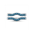 thumbnail image 2 of 14kt White Gold Womens Round Blue Color Enhanced Diamond Wrap Enhancer Wedding Band 1/3 Cttw, 2 of 4