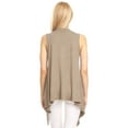 thumbnail image 5 of Made by Johnny Women's Lightweight Sleeveless Draped Open Cardigan M TAUPE, 5 of 7