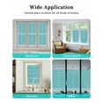 thumbnail image 6 of Window Privacy Film, Teal White Striped UV Sun Blocking Window Tint Film Heat Control One Way Blackout Window Film, Farmhouse Geometric Horizontal Lines Stripes Non Adhesive Static Cling 17.7x39.3 In, 6 of 7