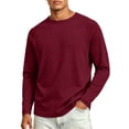thumbnail image 2 of Evdexr Mens Shirts 2026 Crew Neck Long Sleeve Tees Fall Casual Running Solid Lightweight Tops Oversized Loose Fit Breathable Workout Shirt L, 2 of 4