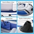 thumbnail image 4 of BN-LINK 3-Person Inflatable Boat Series with Seats, Inflatable Raft with a Pair of Deluxe Oars, High-Output Pump, Detachable Fishing Rod Holders, Fishing Boat for Ponds, Lakes, Rivers, 4 of 8