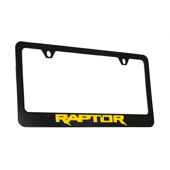 Ford Raptor black powder coated zinc license plate frame holder 2 Hole