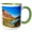 Green/White, variant on 3drose, Sandy Beach River Access. Colorado River. Moab, Utah., 11oz Two-tone Yellow Mug