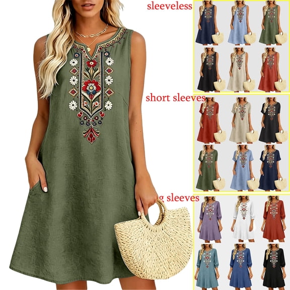 Lenago Plus Size Summer Dresses for Women 2025 Maxi Dress V-Neck Short Sleeve Dresses for Party Casual Summer Maxi Dresses for Women with Pockets