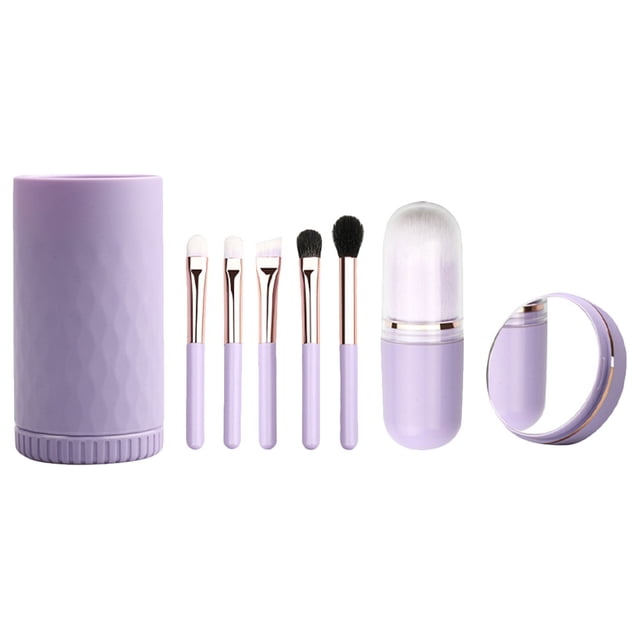 1 Set Professional Cosmetic Brushes Artificial Fiber Makeup Brushes with Mirror