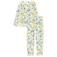 thumbnail image 5 of FOR U DESIGNS Leafy Lemon Pajamas for Women Set Long Sleeve Set of 2 Size 6XL Ladies Sleepwear Pajama Long Pans with Pockets Nightwear Crew Neck Tops for Women, 5 of 6