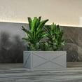 thumbnail image 4 of LeisureMod Bonsai Modern Fiberstone and Clay Planter - Rectangular Weather-Resistant Planter Box with Drainage Holes for Indoor and Outdoor (Grey), 4 of 9