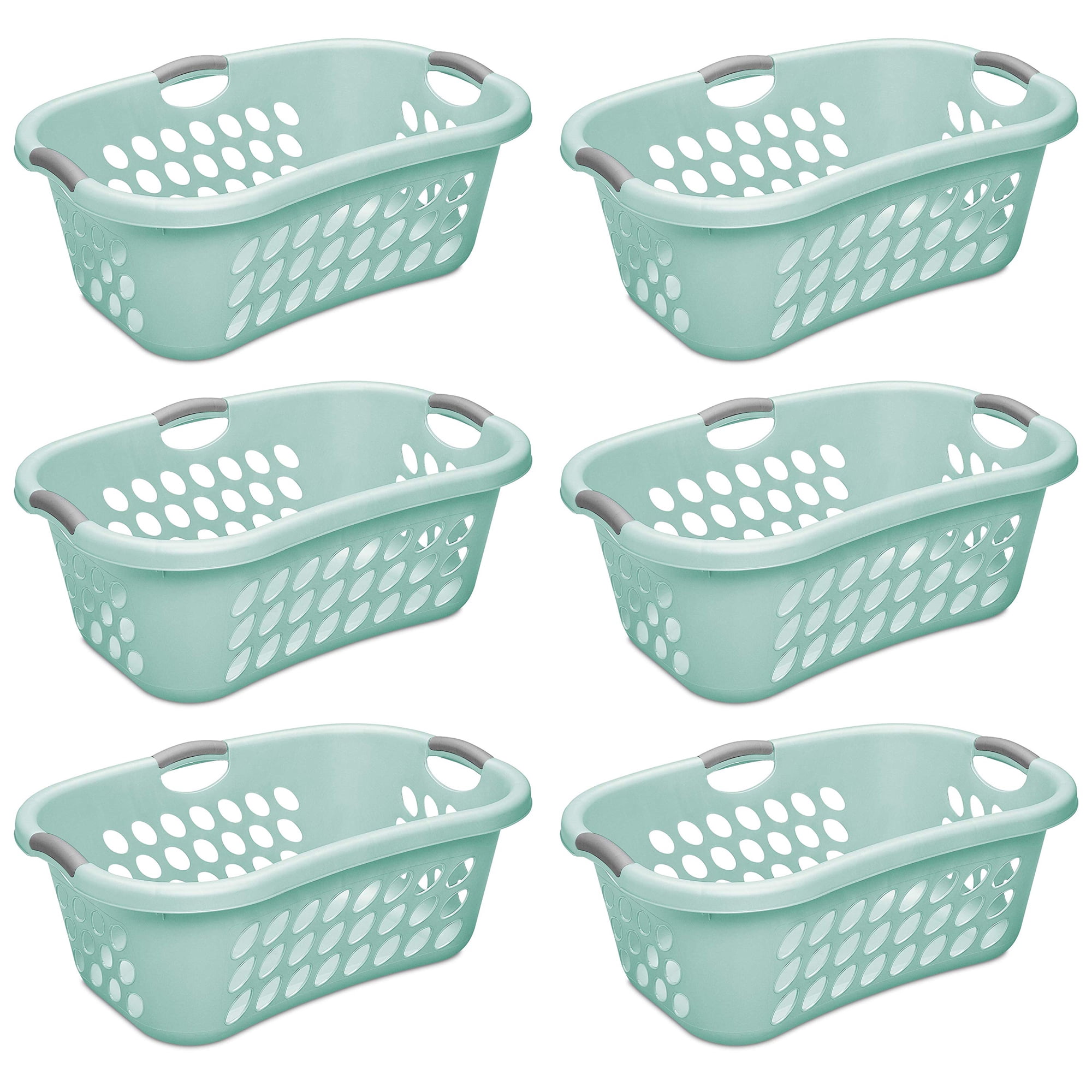 Laundry Basket Hip-Hold 1.25-Bushel White & Gray 