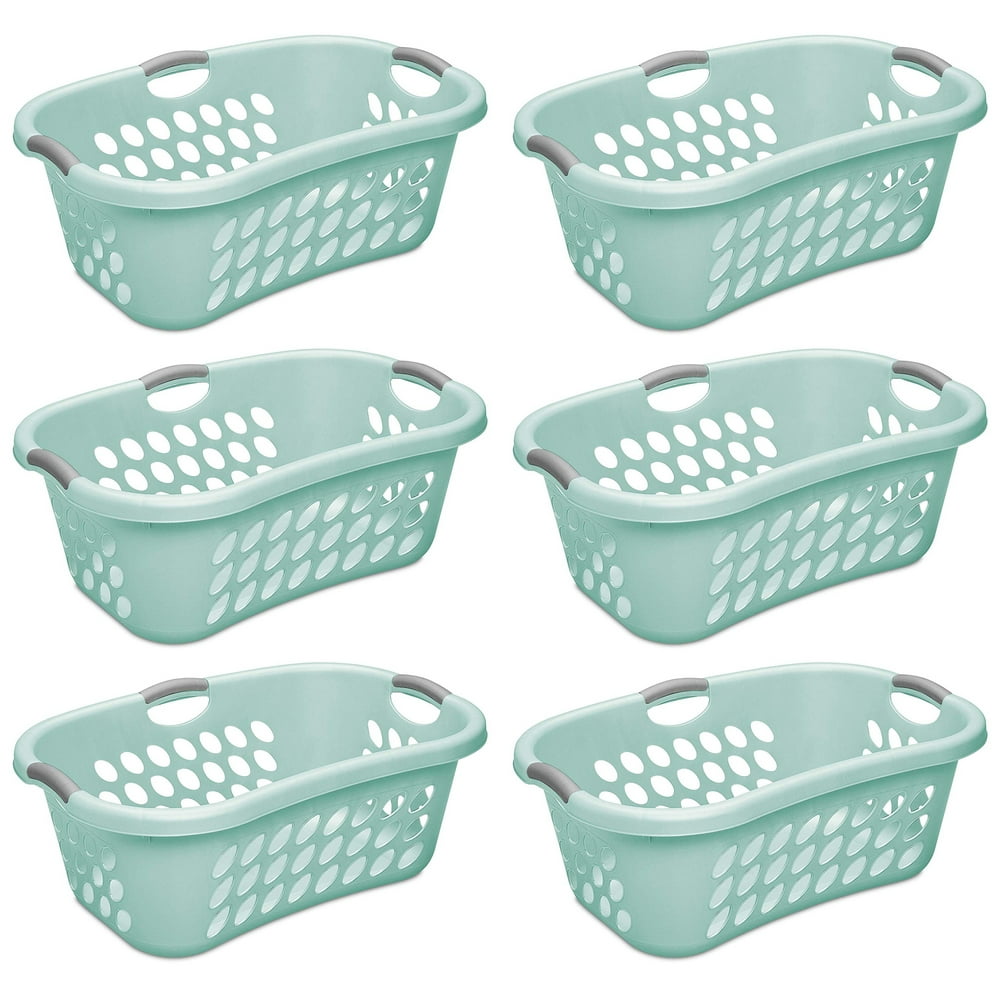 Sterilite Ultra HipHold Laundry Basket, Blue, 6 Count