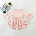 thumbnail image 2 of Mepaouo Infant Baby Blouse Tops Crewneck Ruffle Long Sleeve Shirts Toddler Girls Basic Casual Tees Pink 3-4 Years, 2 of 7