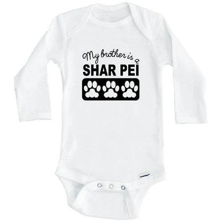 

My Brother Is A Shar Pei One Piece Baby Bodysuit One Piece Baby Bodysuit (Long Sleeve) 6-9 Months White
