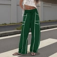 thumbnail image 2 of Telankuip Womens Barrel Wide Leg Pants Plus Size Drawstring Elastic High Waist Sweatpants 2025 Fall Winter Line Design Casual Loose Comfortable Trousers with Pockets Dark Green S, 2 of 4