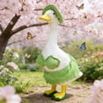 thumbnail image 6 of Xecvkr Decorative Clothing Set for 23 Inch Porch Goose Themed Garden Statue Lawn Outdoor Indoor Durable Fabric Versatile Display Gift 1 Pack Green, 6 of 7