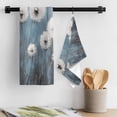 thumbnail image 3 of White Dandelion Kitchen Towel Dish Cloths Set of 3, Microfiber Soft Kitchen Hand Towels, Blue Oil Painting Retro Modern Art Absorbent Quick Drying Dishcloths 18 x 28 Inches, 3 of 8