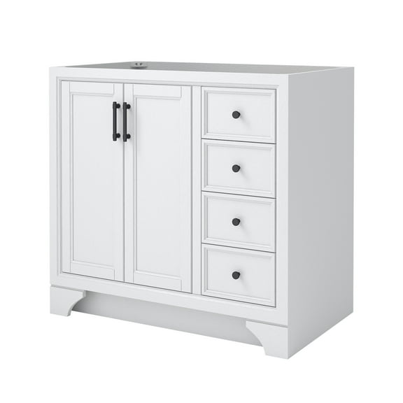 Craft   Main LCWV3622D Lanagan 36" Single Free Standing Vanity Cabinet Only - White