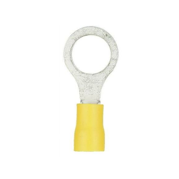 Yellow Vinyl Ring Terminal 12-10 Gauge 3/8 in Package of 100
