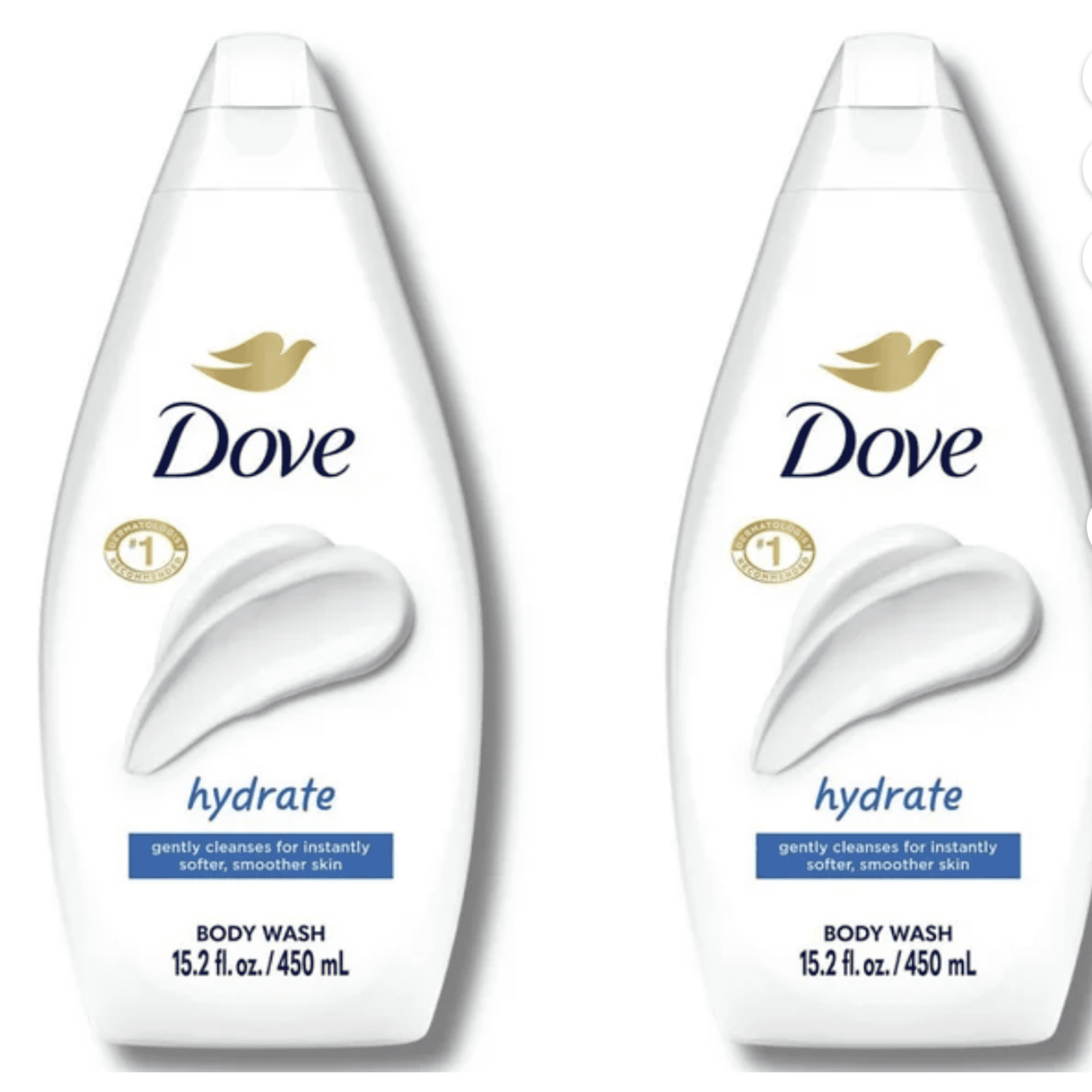 Dove Hydrate Body Wash Shower Gel 15.2 fl oz/450 ml – 2-Pack