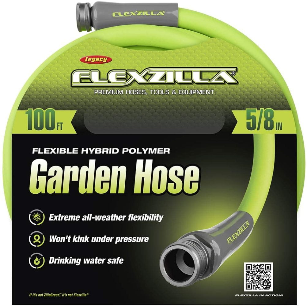 Flexzilla HFZG5100YW Garden Lead-in Hose 5/8 in Green x 100 ft Heavy Duty 