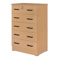 thumbnail image 4 of Better Home Products Cindy 5 Drawer Chest Wooden Dresser with Lock Beech (Maple), 4 of 14