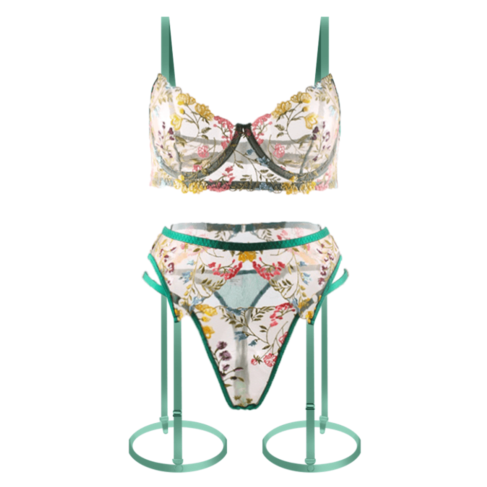 Varsbaby Floral Transparent Bra And Pants Set Back For Women Sexy And Thin  211104 From Dou02, $10.66