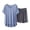 Light Blue, variant on Womens Pajamas Shorts Set Plus Size V Neck Tshirts Loose Cotton Short Sleeve Pjs Soft 2 Piece Sleepwear Light Blue, 4XL