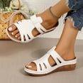 thumbnail image 4 of Norvail Womens Wedge Sandals Slip On Arch Support Slides Recovery Summer Beach Slippers Comfortable Plantar Fasciitis Arch Support Low Wedge Dressy Open Toe Walking Shoes, 4 of 6