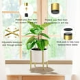 thumbnail image 2 of INCTUO Adjustable Plant Stand Indoor, Bamboo Plant Stand 8 to 12 Inches, Bamboo Dark INCTUO Planter Stand for Indoor Plants,Single Floor Plant Stand for Indoor Plants, Pot Plant Not Included(Gold), 2 of 8