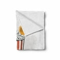 thumbnail image 2 of Movie Theater Soft Flannel Fleece Throw Blanket, Sketch Design Cinema Snack US Fast Food Pop Corn Art, Cozy Plush for Indoor and Outdoor Use, 70" x 90", Charcoal Grey Vermilion, by Ambesonne, 2 of 6
