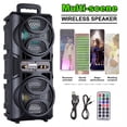 thumbnail image 6 of CURUK Dual 6.5" Subwoofer Portable Bluetooth Speaker, Loud Wireless Party Speaker with Heavy Bass, LED Lights, FM Radio & Remote, for Home, Outdoor & Travel, 6 of 13
