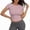Pink, variant on LIUJUNSHOP Seamless Crop Workout Tops for Women - Athletic Running Gym Yoga Short Sleeve Shirts Basic