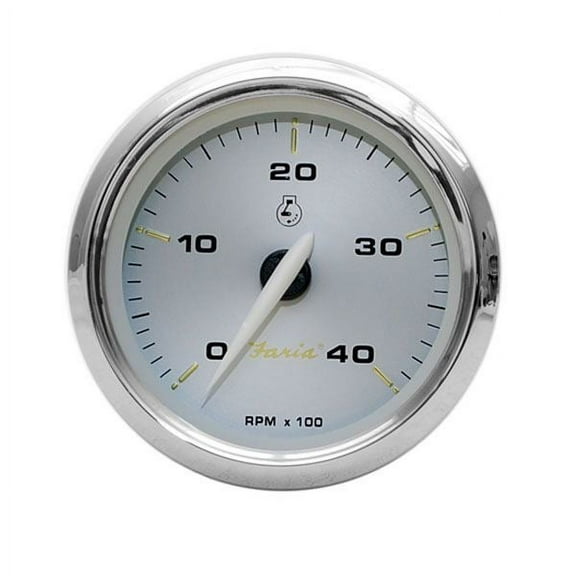Faria Boat Tachometer Gauge TD9386A | Kronos Silver 3 1/4 Inch Volvo