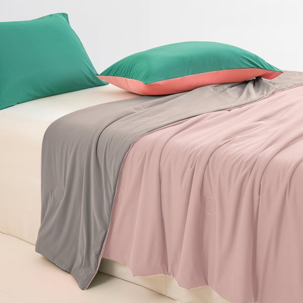 Edredón de verano de seda helada | Edredón ligero y refrescante para cama y dormitorio | Funda nórdica moderna de poliéster de 200 x 150 cm | Para estudiantes, niños y adultos
