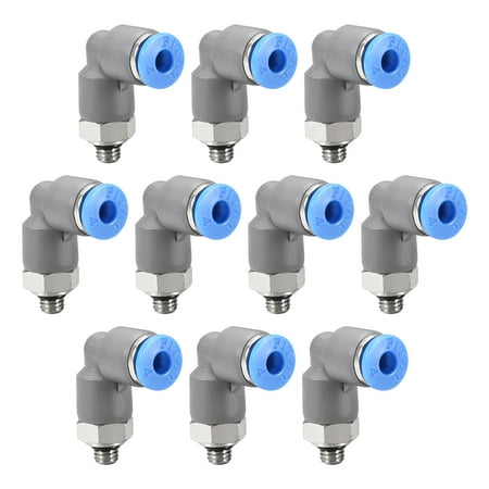

Elbow Push to Connect Air Fittings 4mm Tube OD X M5 Thread Pneumatic Connectors Grey 10Pcs